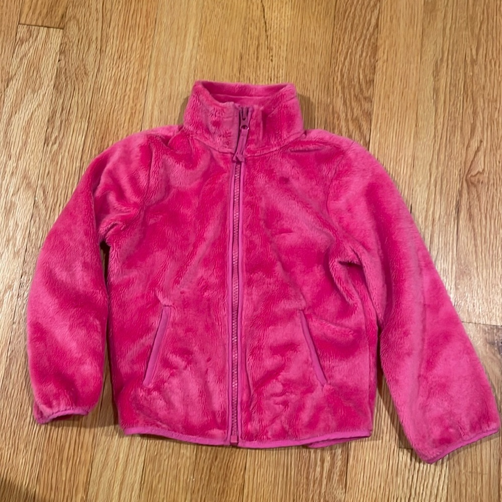 Children’s Place Fuzzy Faux Fur Pink Kids Fleece Jacket 4t